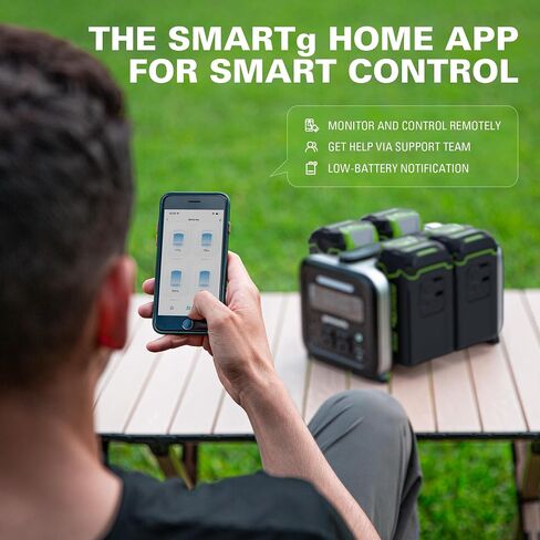Greenworks 40V 500W Portable Power Inverter, 4-Slot Inverter, 2 AC Outlets, 5 USB Ports, Smart APP Control Power Generator, Outdoor Backup Power Supply, 4 * 40V 4Ah Battery Included (POWER 75+TOOLS) in Saudi Arabia