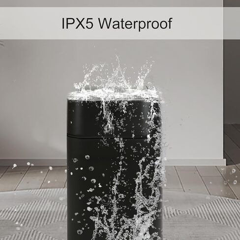 سلة المهملات بمستشعر الحركة من ELPHECO مع غطاء سعة 3.5 جالون، سلة قمامة صغيرة أوتوماتيكية نحيفة مقاومة للماء، سلة مهملات ذكية للحمام والمطبخ والمكتب وغرفة النوم وغرفة المعيشة والمرحاض (بيج كريمي) in Kuwait