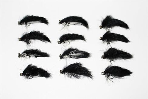 20 PCS/Lot Black Zonker Streamers Salmon Trout Fly Fishing Flies Lures Size 2# 4# 6# in Kuwait