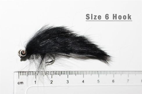 20 PCS/Lot Black Zonker Streamers Salmon Trout Fly Fishing Flies Lures Size 2# 4# 6# in Kuwait