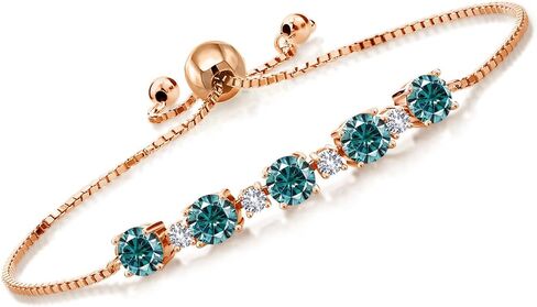 سوار تنس من Gem Stone King مطلي بالذهب الوردي عيار 18 قيراط والفضة والوردي والياقوت الأبيض والأبيض للنساء (2.95 قيراط، قابل للتعديل بالكامل حتى 9 بوصة) in Saudi Arabia