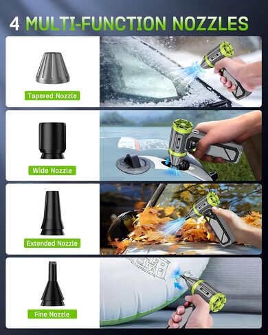 AIR AIR DUSTER-150000RPM DUSTER AIR CORMALT AIR القابلة لإعادة الشحن ＆ 3-GEAR قابلة للتعديل منفاخ الهواء المصغر مع ضوء LED ومنفاخ الغبار للكمبيوتر ولوحة المفاتيح والخارجية والمنزل والسيارة in Saudi Arabia