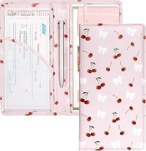 Mymazn Car Registration and Insurance Holder, PU Leather Insurance and Registration Holder with Magnetic Closure, Car Document Holder for Driver's License & Essential Documents (Iridescent Blue) in Kuwait