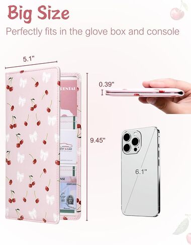 Mymazn Car Registration and Insurance Holder, PU Leather Insurance and Registration Holder with Magnetic Closure, Car Document Holder for Driver's License & Essential Documents (Iridescent Blue) in Kuwait