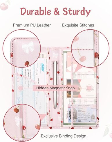 Mymazn Car Registration and Insurance Holder, PU Leather Insurance and Registration Holder with Magnetic Closure, Car Document Holder for Driver's License & Essential Documents (Iridescent Blue) in Kuwait