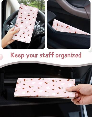 Mymazn Car Registration and Insurance Holder, PU Leather Insurance and Registration Holder with Magnetic Closure, Car Document Holder for Driver's License & Essential Documents (Iridescent Blue) in Kuwait