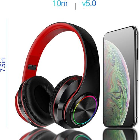 Nakano Miku Bluetooth Headphones, Hi-Fi Stereo Wireless Over Ear Headphones with Built-in Mic, The Quintessential Quintuplets Manga Cartoon Cosplay Prop for Family Leisure, Party, Travel - Blue in Kuwait