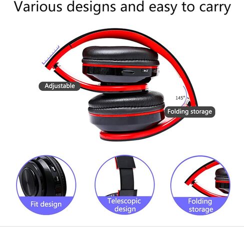 Nakano Miku Bluetooth Headphones, Hi-Fi Stereo Wireless Over Ear Headphones with Built-in Mic, The Quintessential Quintuplets Manga Cartoon Cosplay Prop for Family Leisure, Party, Travel - Blue in Kuwait