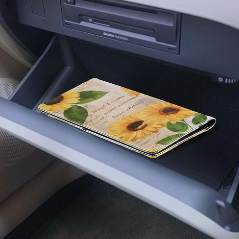 xigua البقرة طباعة تسجيل السيارة وحامل التأمين، وتسجيل الجلود وحامل بطاقة التأمين منظم صندوق قفازات السيارة للوثائق ورخصة القيادة والبطاقات 1 in Kuwait