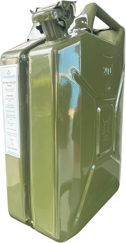Yates Steel Metal Authentic NATO Container 20L with Spout for Liquid/Non-Potable Water, UN Approved, Tested in U.K (Olive Drab) in Saudi Arabia