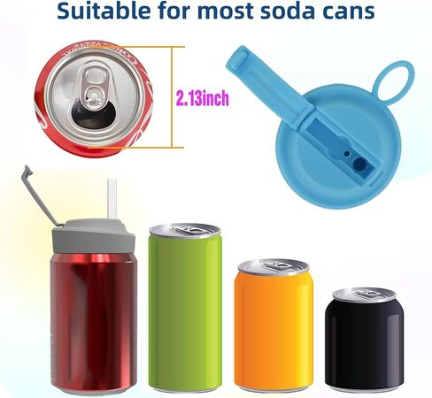 يمكن لأغطية الصودا السيليكونة ذات القش 【قابلة لإعادة الاستخدام 】【 خالية من BPA 】【 دليل تسرب】 يمكن أن يغطي للمشروبات المعلبة ، البيرة ، العصير ، seltzer ， الأرجواني in Kuwait