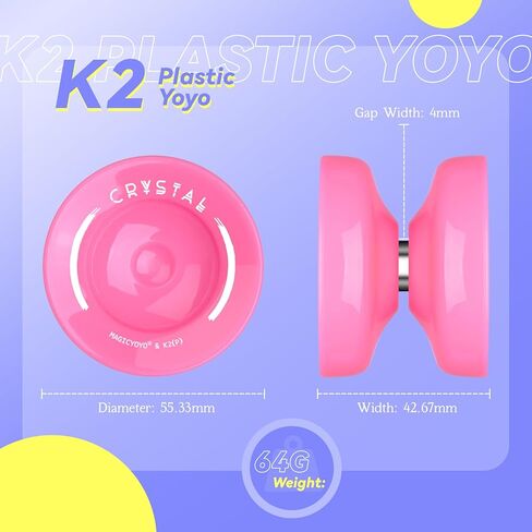 MAGICYOYO K2 Crystal Yoyo احترافية سريعة الاستجابة للأطفال المبتدئين، يويو ثنائي الغرض مع محمل يويو إضافي غير مستجيب للمتقدم + 12 خيط يويو + أداة إزالة + حقيبة تخزين (أخضر) in Kuwait