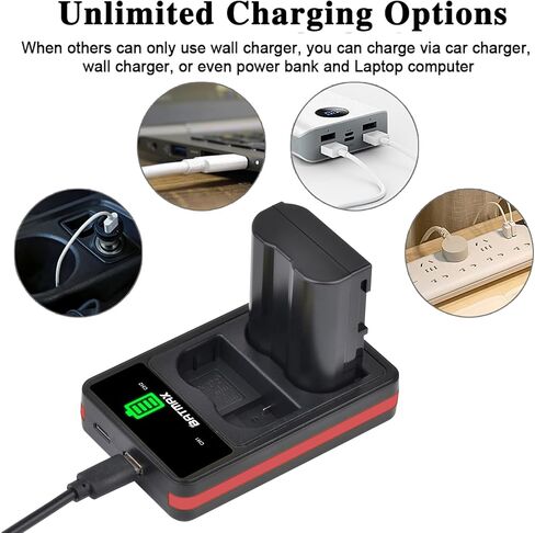 Batmax 2 قطعة 2280 مللي أمبير EN-EL15 EN-EL15B EN-EL15C بطارية لنيكون Z5، Z6، Z6 II، Z7، Z7II D780، D850، D7500، 1 V1، D500، D600، D610، D750، D800، D800E، D810، D810A، الكاميرات الرقمية D7000، D7100، D7200 in Kuwait