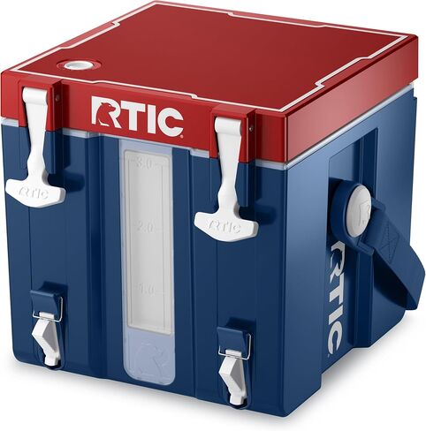 RTIC Halftime Water Cooler Portable Carrier Container, Drink Beverage Dispenser, Stackable with 2 Taps, Bottleless, BPA-Free, for Sports, Camping, BBQ, Parties, Picnic, & More, Patriot in Saudi Arabia
