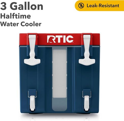 RTIC Halftime Water Cooler Portable Carrier Container, Drink Beverage Dispenser, Stackable with 2 Taps, Bottleless, BPA-Free, for Sports, Camping, BBQ, Parties, Picnic, & More, Patriot in Saudi Arabia