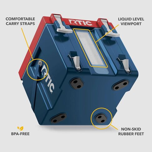 RTIC Halftime Water Cooler Portable Carrier Container, Drink Beverage Dispenser, Stackable with 2 Taps, Bottleless, BPA-Free, for Sports, Camping, BBQ, Parties, Picnic, & More, Patriot in Saudi Arabia
