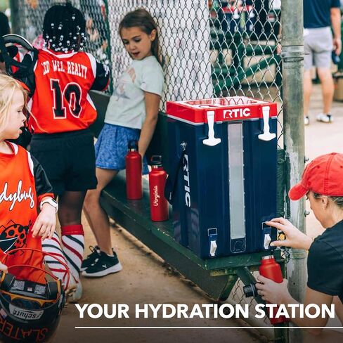 RTIC Halftime Water Cooler Portable Carrier Container, Drink Beverage Dispenser, Stackable with 2 Taps, Bottleless, BPA-Free, for Sports, Camping, BBQ, Parties, Picnic, & More, Patriot in Saudi Arabia