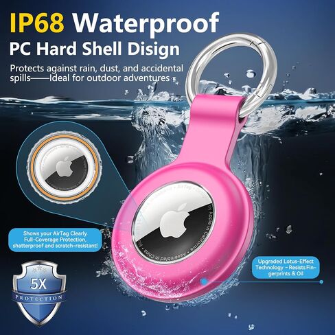 AirTag Holder with IPX8 Waterproof Cover, Soft Silicone AirTag Keychain, Ultra-Thin, Scratch-Resistant & Shock Absorption Cases for Apple GPS Tracker Item Tag Finders Accessories (Black) in Saudi Arabia