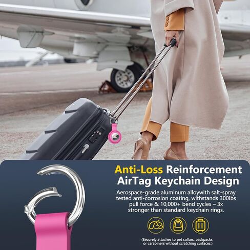 AirTag Holder with IPX8 Waterproof Cover, Soft Silicone AirTag Keychain, Ultra-Thin, Scratch-Resistant & Shock Absorption Cases for Apple GPS Tracker Item Tag Finders Accessories (Black) in Saudi Arabia