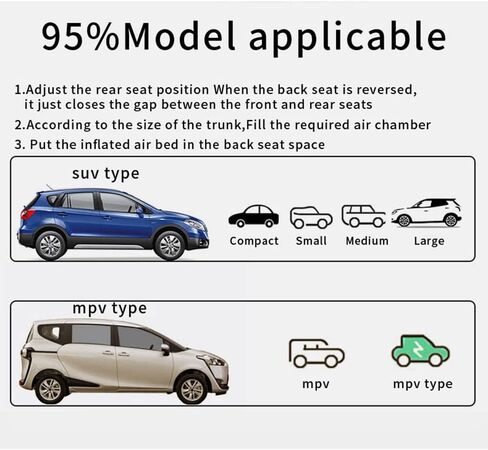 Inflatable SUV Air Mattress, Inflatable Air Mattress with Air Pump Inflatable Mattress Back Seat Bed Camping Inflatable Mattress Bed for SUV Car Camping Outdoor Travel (Grey) in Saudi Arabia