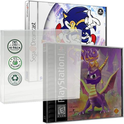 MALKO Video Game Protector Case Compatible with: PlayStation (PS1) Sega Dreamcast Neo Geo CD TurboGrafx-CD Games & Music CD Jewel Case | 10 Pack in Kuwait