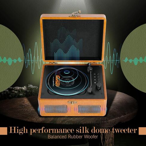 RetroBeat Time Vintage Portable Music Box – CD & Record Player with Speakers, Bluetooth Transmitter, Rechargeable, USB/AUX, Multi‑Mode Gift(White) in Saudi Arabia