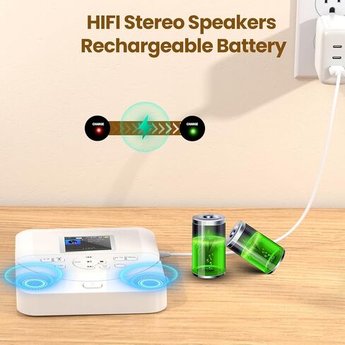 مشغل أقراص مضغوطة محمولة للمنزل 2 في 1 مكبرات صوت بلوتوث ومشغل أقراص مضغوطة محمولة مع Bluetooth/FM RX ، قابلة للشحن للسيارة مع شاشة TFT الملونة in Kuwait