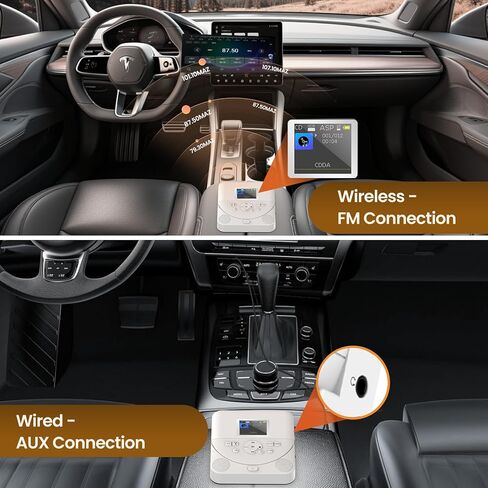 مشغل أقراص مضغوطة محمولة للمنزل 2 في 1 مكبرات صوت بلوتوث ومشغل أقراص مضغوطة محمولة مع Bluetooth/FM RX ، قابلة للشحن للسيارة مع شاشة TFT الملونة in Kuwait