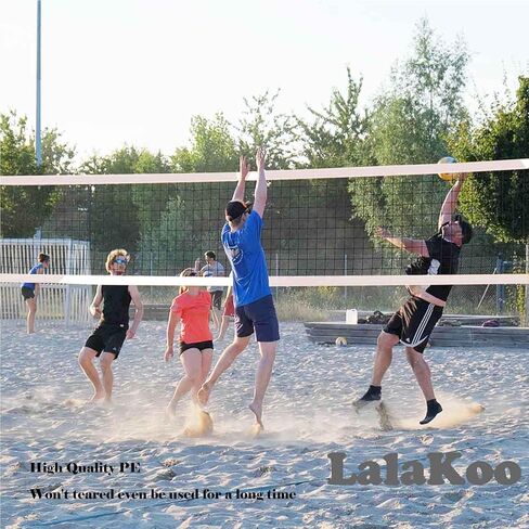 LalaKoo Heavy Duty Volleyball Net Set - 3 in 1 Pro Volleyball Net System Height Adjustable Portable Volleyball Net with Volleyball Carrying Bag Easy Setup for Backyard Grass Outdoor Beach Lawn in Kuwait