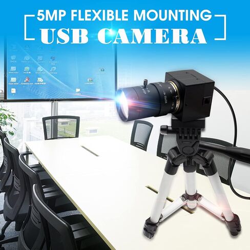 Hotpet 5MP Webcam 2.8-12mm Varifocal Lens USB Camera HD 2592X1944 USB with Camera Aptina Sensor Webcamera, Conference Camera Support OpenCV Most OS,Plug&Play,OTG 2.0, Focus Adjustable in Saudi Arabia