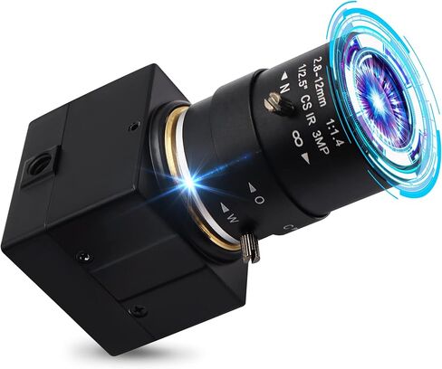 Hotpet 5MP Webcam 2.8-12mm Varifocal Lens USB Camera HD 2592X1944 USB with Camera Aptina Sensor Webcamera, Conference Camera Support OpenCV Most OS,Plug&Play,OTG 2.0, Focus Adjustable in Kuwait