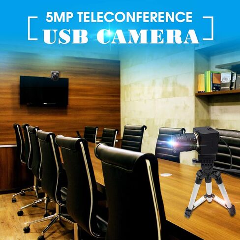 Hotpet 5MP Webcam 2.8-12mm Varifocal Lens USB Camera HD 2592X1944 USB with Camera Aptina Sensor Webcamera, Conference Camera Support OpenCV Most OS,Plug&Play,OTG 2.0, Focus Adjustable in Kuwait