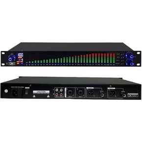 Audio Stereo Graphic Equalizer,31-Band Digital Equalizer,LED Spectrum Display,10 Preset Effects,High,Mid And Bass Adjustment for Recording Studio(1)