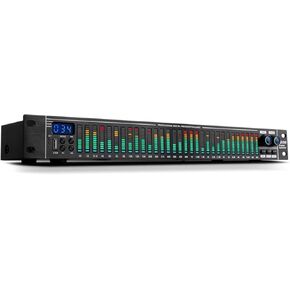 Home Audio Spectrum Analyzer,31-Band Digital Graphic Equalizer, Noise Reduction with LCD Display,LED Light for Recording Studio, Bar,Stage