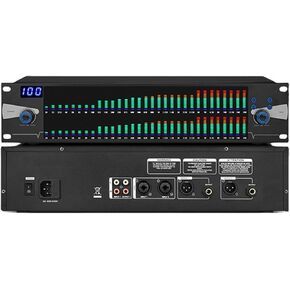 Dual Stereo Graphic Equalizer,31-Band Digital Equalizer,LED Spectrum Display with Automatic Noise Reduction for Recording Studio