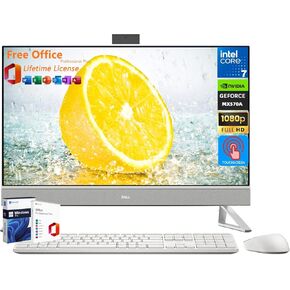 Dell Inspiron 7730 27" Touchscreen All in One Desktop Computer, Intel 10-Core 7 150U, NVIDIA GeForce MX570A, 64 GB RAM, 4 TB SSD, Wi-Fi 6E, Win 11 Pro, Office Pro Lifetime, Wireless KB and Mouse