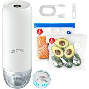 Vacuum Sealer - Handheld Vacuum Sealer Machine for Food, Portable Food Storage with 10 Seal Bags, Sous Vide Friendly