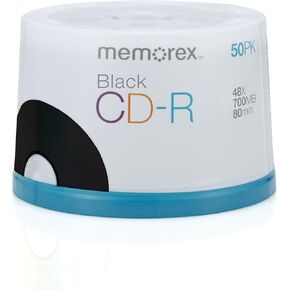 Memorex 700MB/80-Minute 48x CD-R Media Black, 50-Pack Spindle