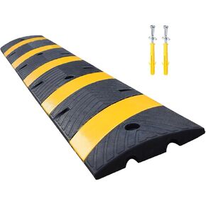 BESEA 6Feet Rubber Speed Bump, 72" x 12" x 2" Heavy Duty Speed Bump Cable Protector Ramp for Driveway, Road Parking, Garage, Parking Lot, Warehouse(2 Packs)