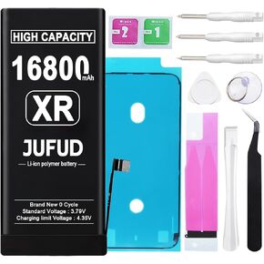 16800mAh Replacement Battery for iPhone XR, High-Capacity 0 Cycle Li-Polymer Battery - Compatible with Models A1984 A2105 A2106 A2108 Includes Full Repair Kit