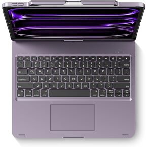Swivel Keyboard Case for Apple 2025 iPad Air 13-inch (M3-M2), iPad Pro 13 inch M4 2024, iPad Pro 12.9-inch (6th-3rd Gen); Rotatable Cover with Pencil Holder, Trackpad, Backlit, Purple