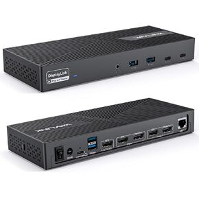 WAVLINK USB-C Triple Display Docking Station – 3X HDMI, 2X DisplayPort, 100W PD, 6X 10Gbps USB Ports, Gigabit Ethernet for MacBook M1/M2/M3/M4, Windows & More