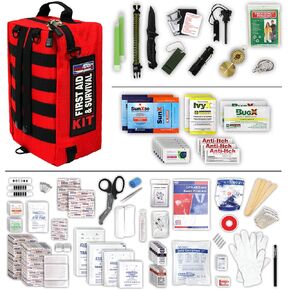 Ever-Ready Industries Outdoor Adventure First Aid & Survival Kit with Tools & Outdoor Protection- Exceed OSHA Guidelines and ANSI 2009 Standards - 211 Pieces