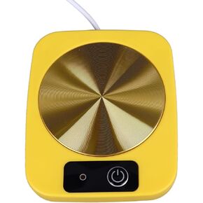 Cup Warmer, Low Power Consumption Practical Coffee Warmer USB Powered Portable Constant Temperature for Travel (Yellow)