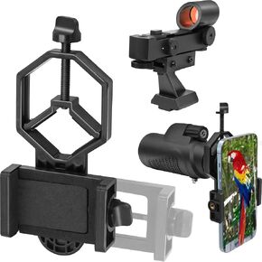 Red Dot Finderscope - Bundle with - Metal Smartphone Telescope Adapter