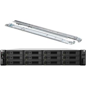 Synology RackStation RS3621RPxs NAS Server with Xeon 2.1GHz CPU, 64GB Memory, 96TB SSD Storage, 2 x 10GbE LAN Ports, Redundant Power, DSM Operating System Bundle with Rail kit