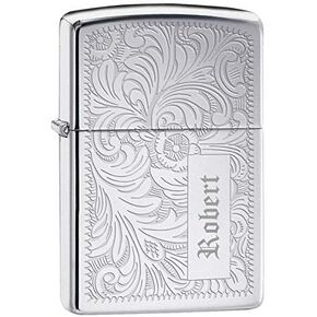Custom Personalized ZIPPO Lighter Venetian - Free Engraving - Christmas, Halloween & Valentines Day Gift (Silver-352)