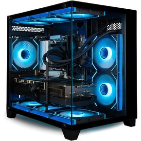 Panorama Gaming Desktop PC (NVD GeForce RTX 5070 Ti, Intel 20-Core Ultra 7 265KF Processor, 32GB DDR5 RAM, 2TB NVMe SSD, WaterCooled, HDMI, WiFi 6E + BT, RJ45, Windows 11 Pro) Best RGB Gamer Computer