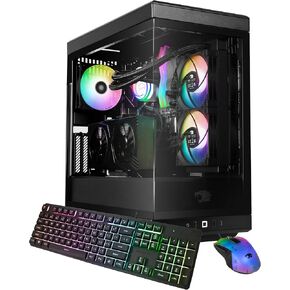 iBUYPOWER Y40 PRO Black Gaming PC Desktop Computer AMD Ryzen 9 7900X CPU, NVIDIA GeForce RTX 5070Ti 16GB GPU, 32GB DDR5 RGB 5200MHz RAM, 2TB NVMe SSD, Windows 11 Home, Keyboard, Mouse - Y40BA9N57T01