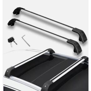 2PCS Aluminum Roof Rack Cross Bars with Theft Lock for Rooftop Compatible with Fixed Points Roofs Fits for Chevy Tahoe 2021-2025(Black+Silver)